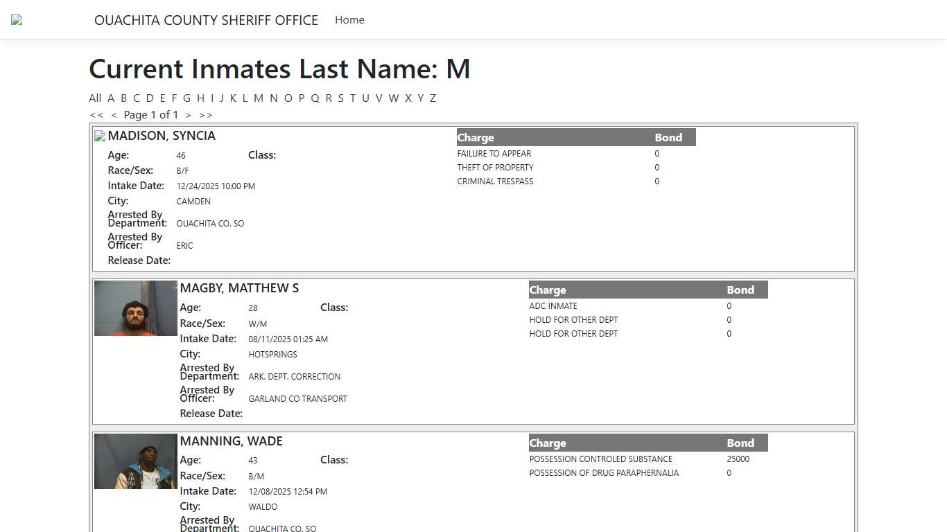 Inmates - ISOMS Portal